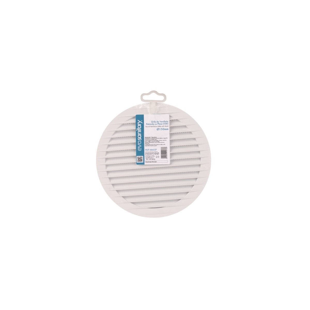 Grilă ventilație rotundă cu plasă 150 mm Grosanitary 20R85 - imagine 2