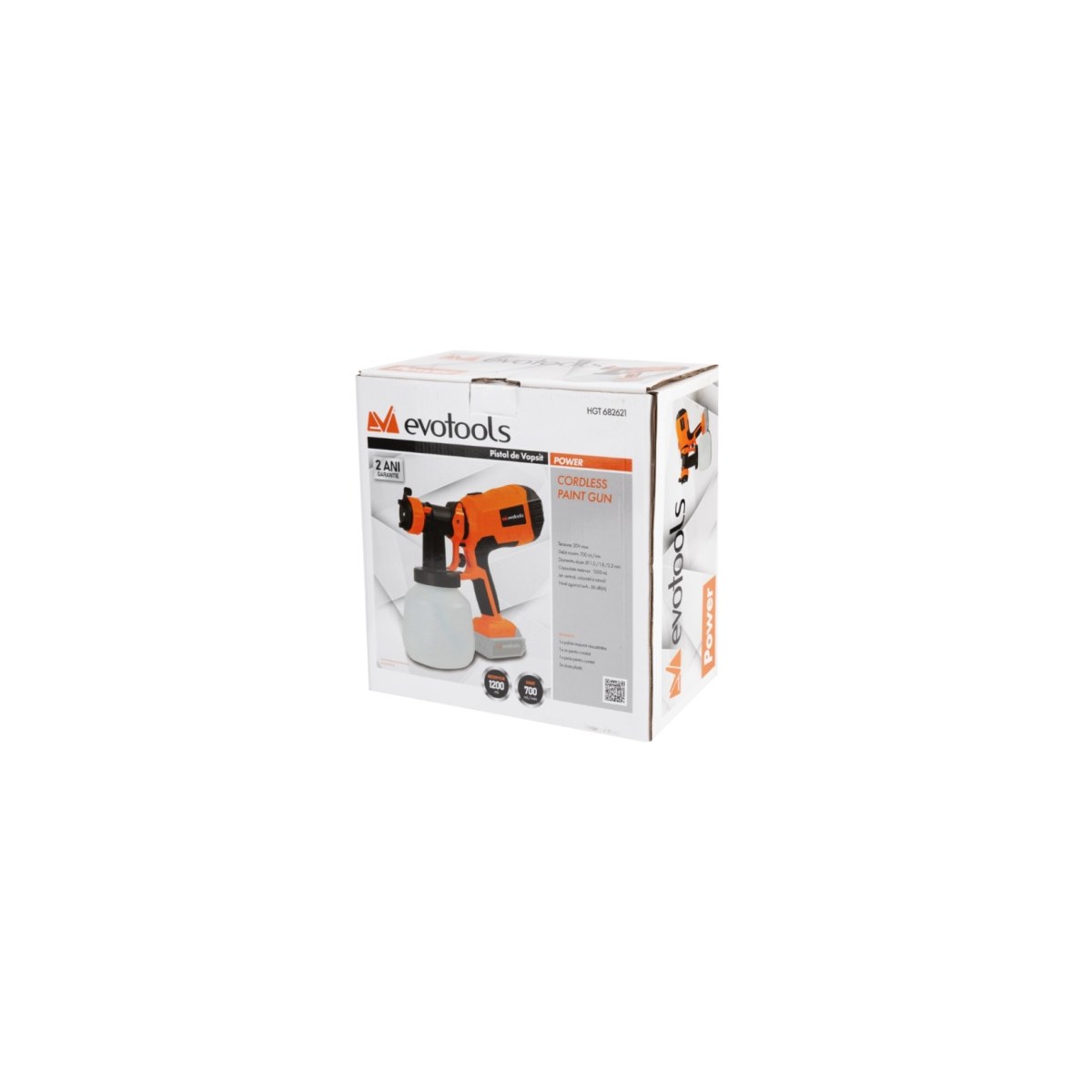 Pistol de vopsit fără fir evotools HGT 682621, rezervor 700 ml - imagine 3