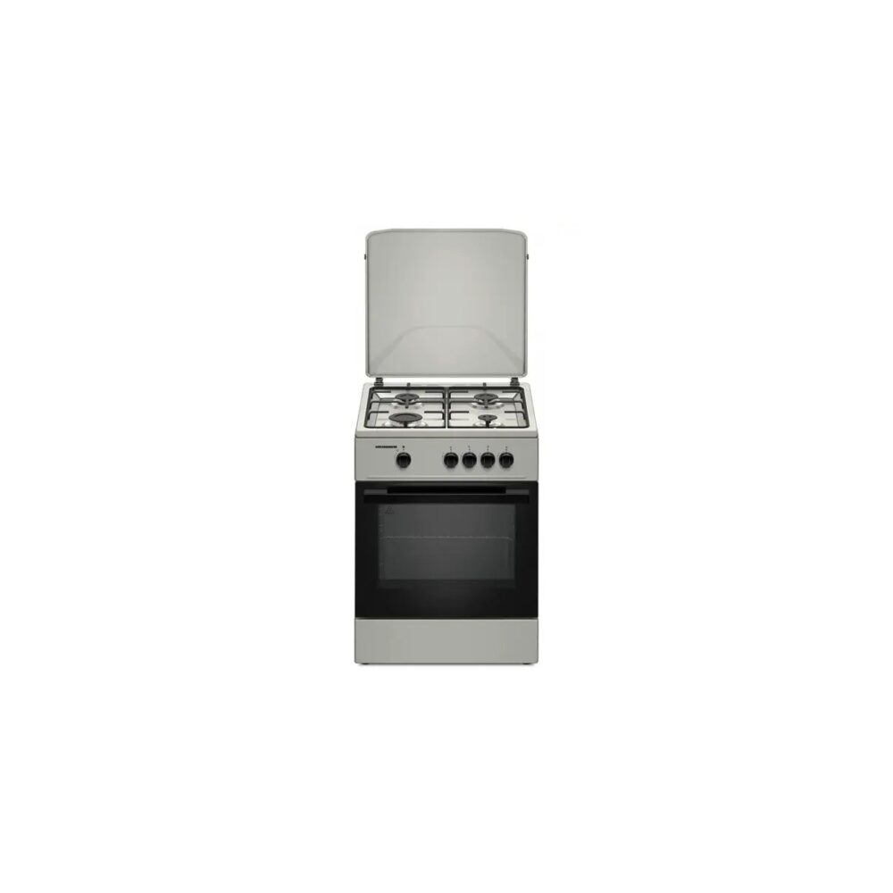 Aragaz Heinner HFSC-K6060SL, 4 arzătoare, capac sticlă, gri - imagine 1