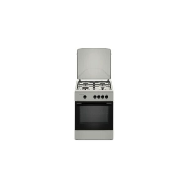 Aragaz Heinner HFSC-K6060SL, 4 arzătoare, capac sticlă, gri - imagine 1