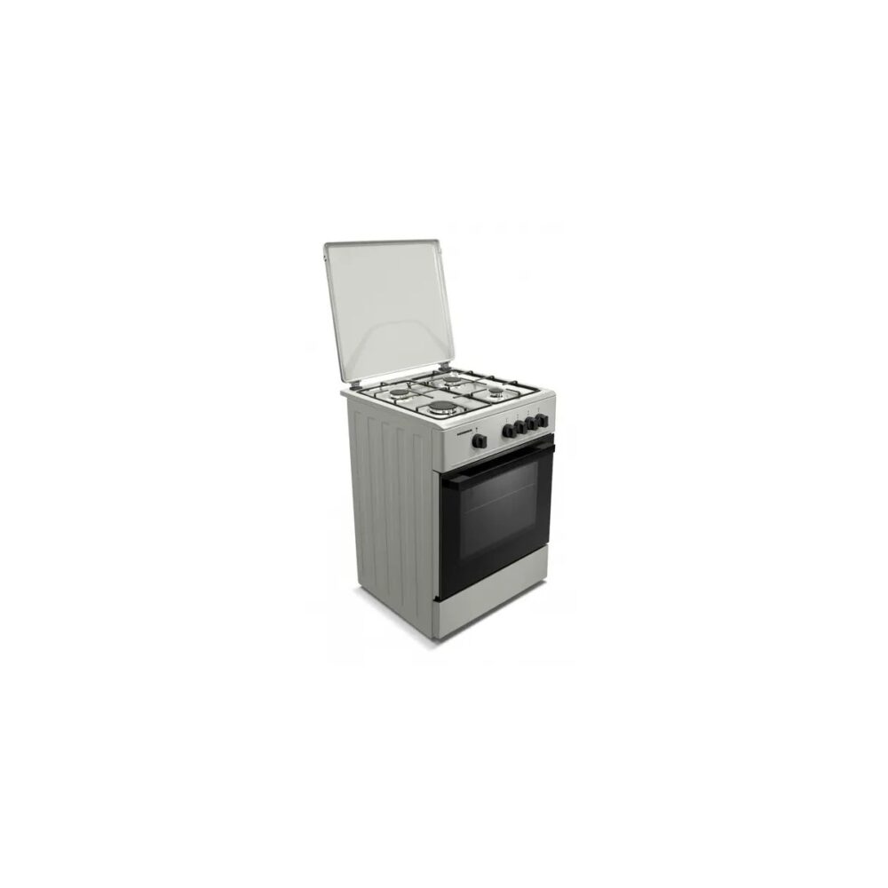 Aragaz Heinner HFSC-K6060SL, 4 arzătoare, capac sticlă, gri - imagine 3