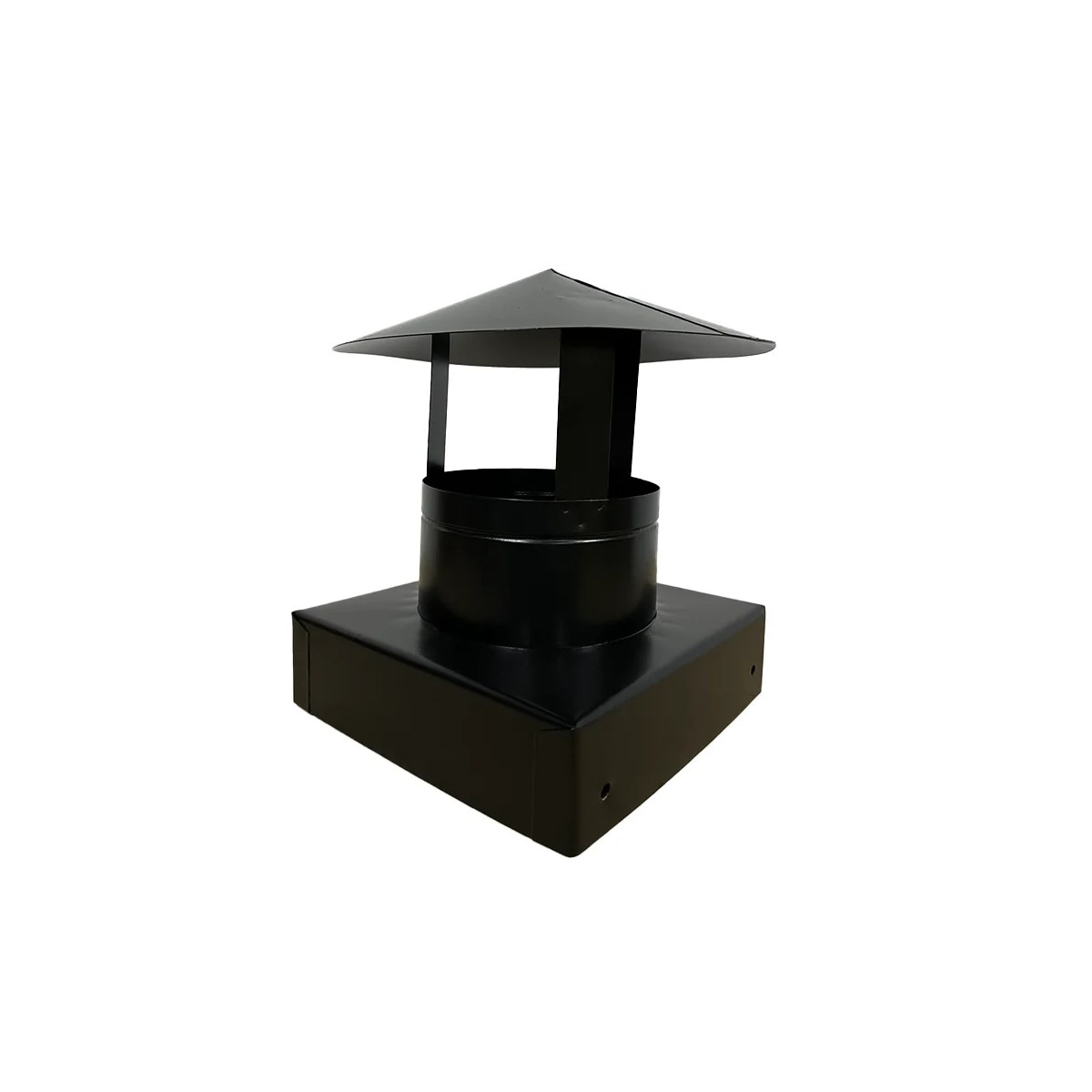 Pălărie de horn 38x38 cm, din tablă neagră, cu capac conic
