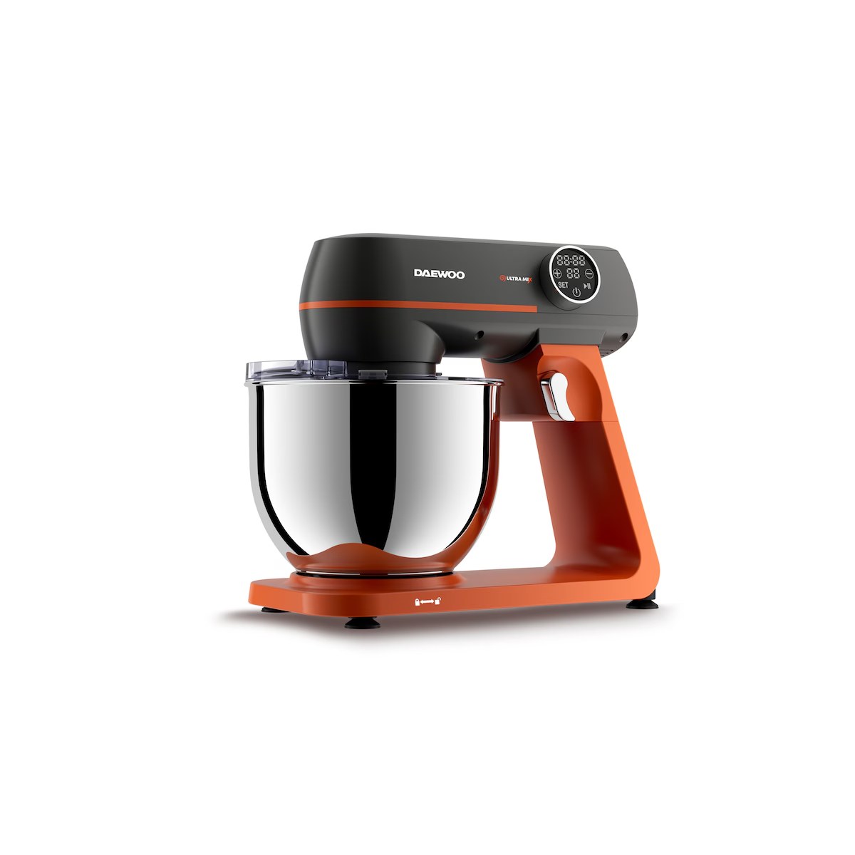Mixer cu bol Daewoo DHM1000, afișaj LED, tehnologie Ultra Mix, bol inox