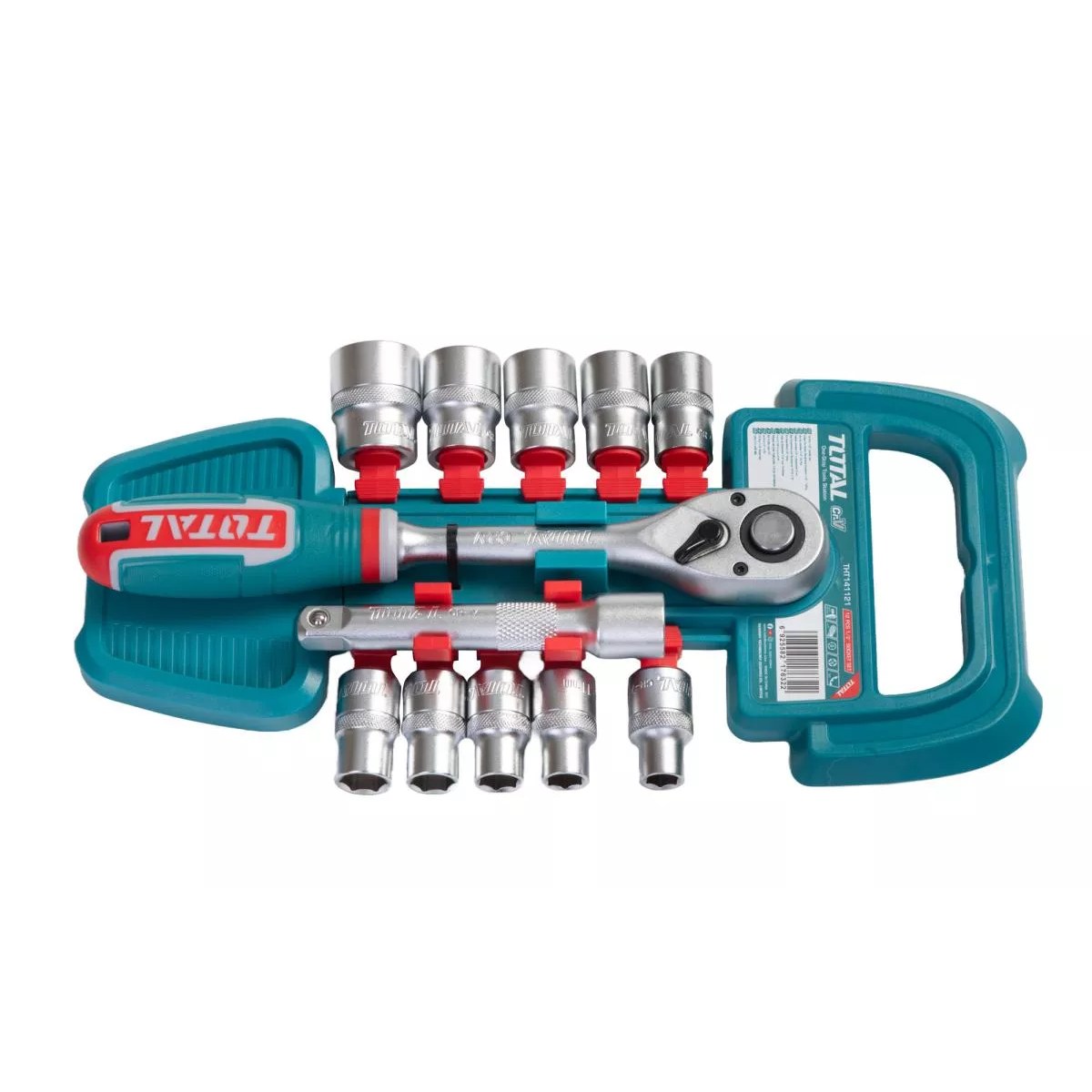 Trusă de chei tubulare cu clichet Total THT141121, 1/2", 12 piese - imagine 1