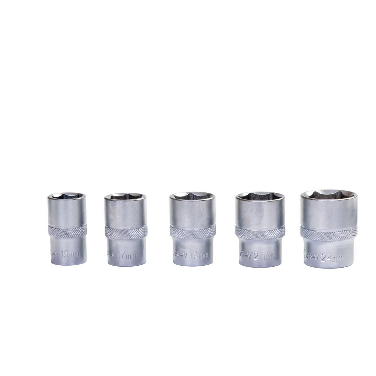 Trusă de chei tubulare cu clichet Total THT141121, 1/2", 12 piese - imagine 4