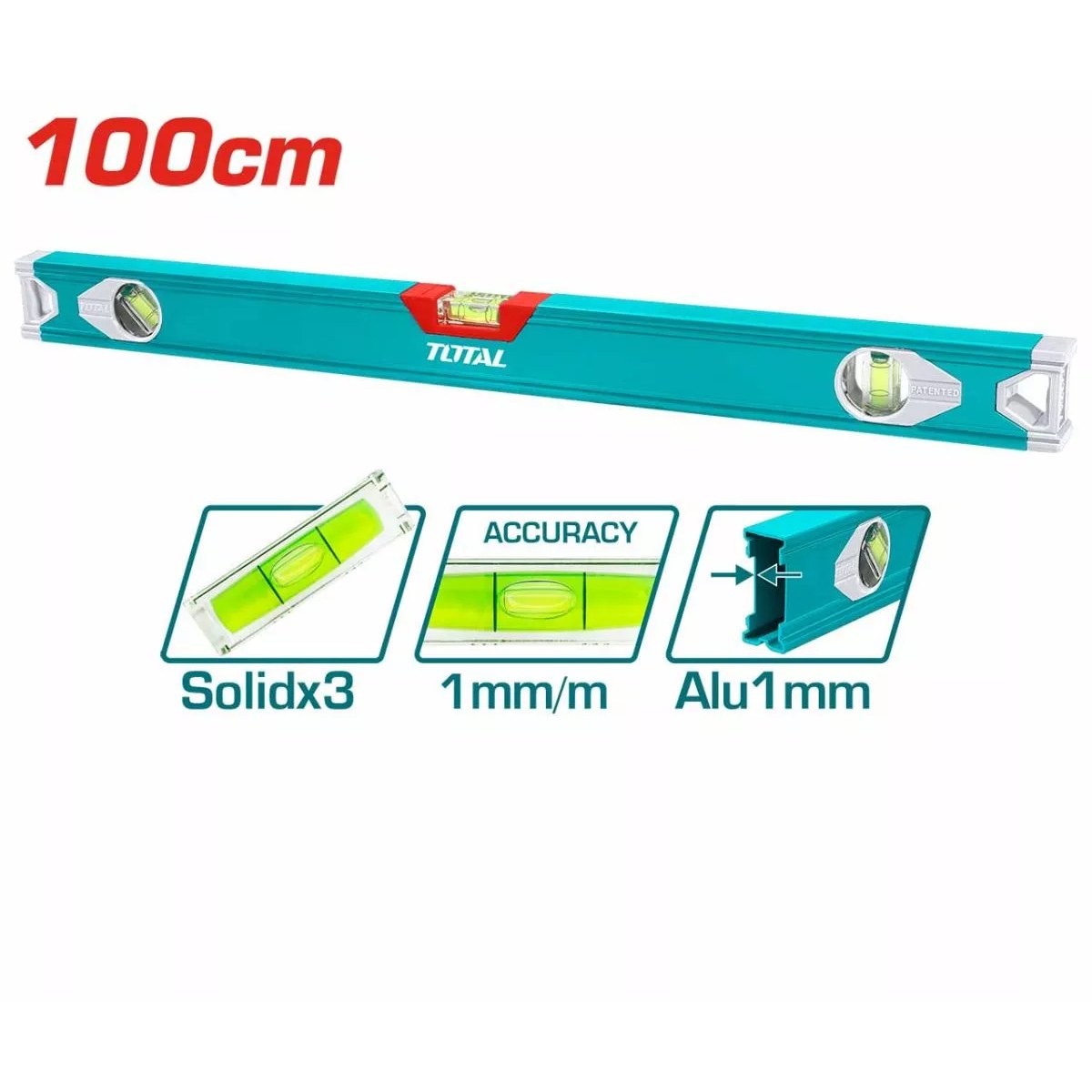 Nivelă cu bula Total TMT210016, 100 cm, precizie 1 mm/m