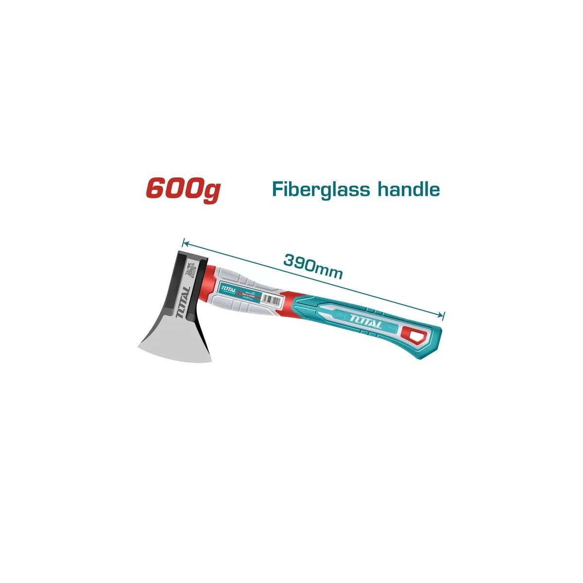 Toporișcă Total THAX061600, 600 g, mâner din fibră de sticlă, 390 mm