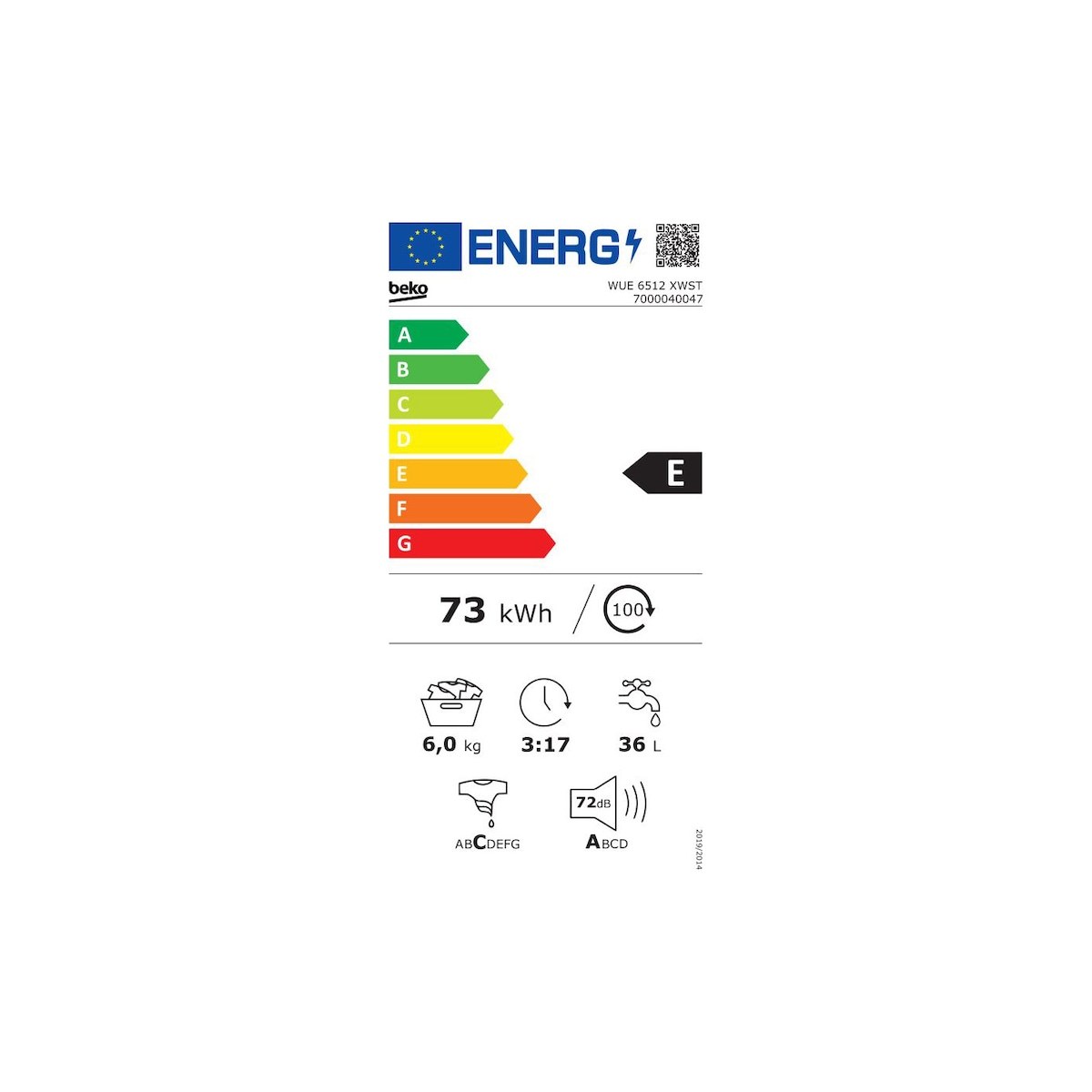 Mașină de spălat rufe Beko WUE6512XWST 6 kg 1000 rpm - imagine 6